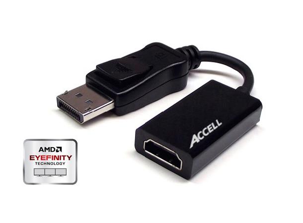 Accell Adapter DisplayPort > HDMI Aktiv Videokilde: DisplayPort 1.1 Eyefinity